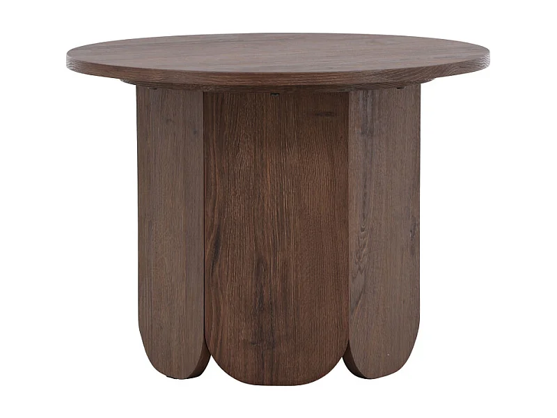 Tekla - Table basse ronde en bois ø60cm - Bois foncé