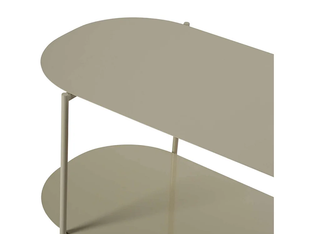 Rilo - Table basse ovale en métal 100x51cm - Taupe