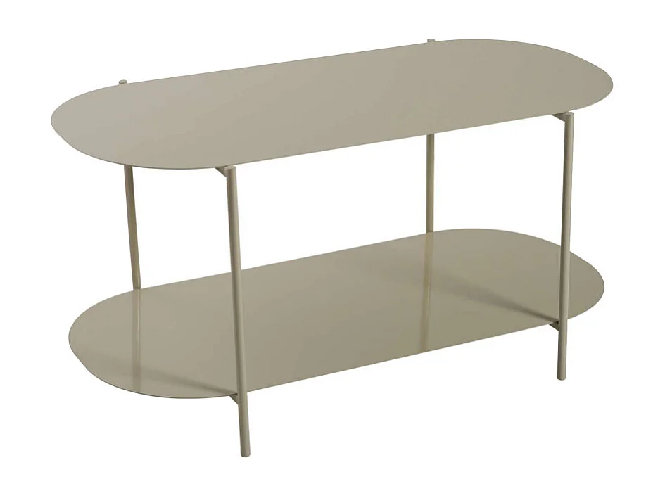 Rilo - Table basse ovale en métal 100x51cm - Taupe