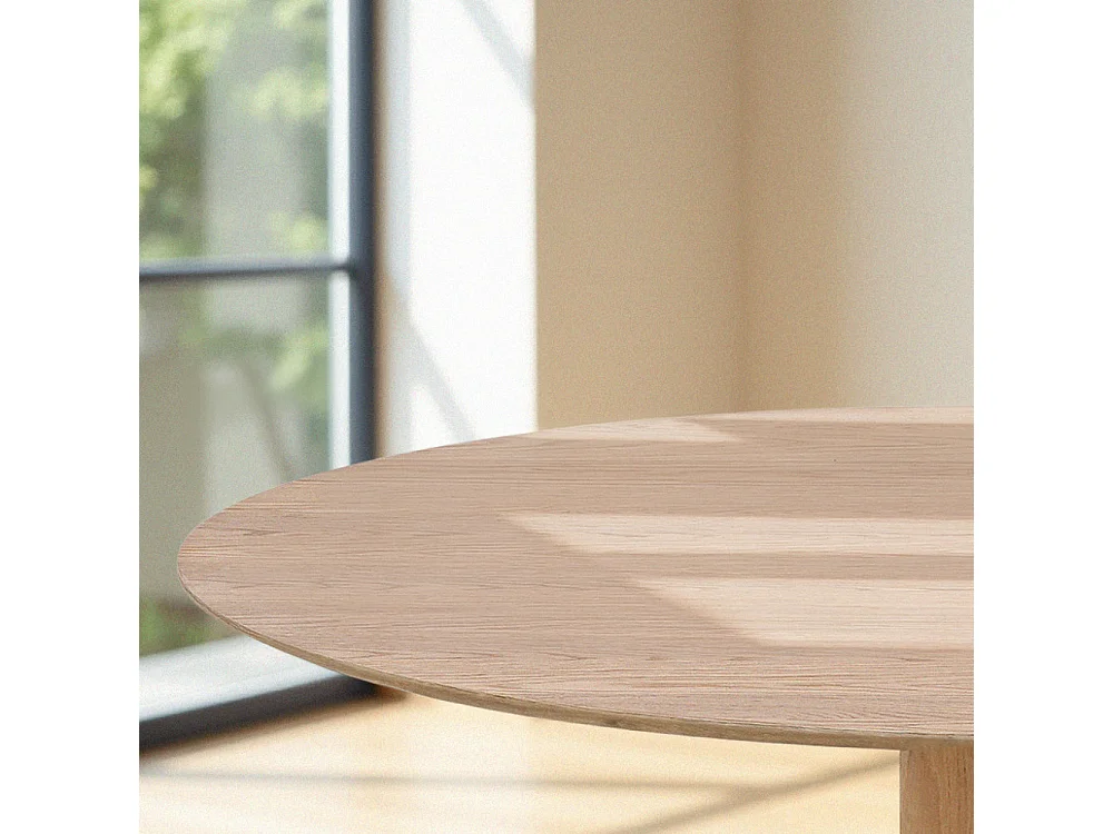 Lisa - Table à manger 4 personnes ronde en bois ø120cm - Bois clair