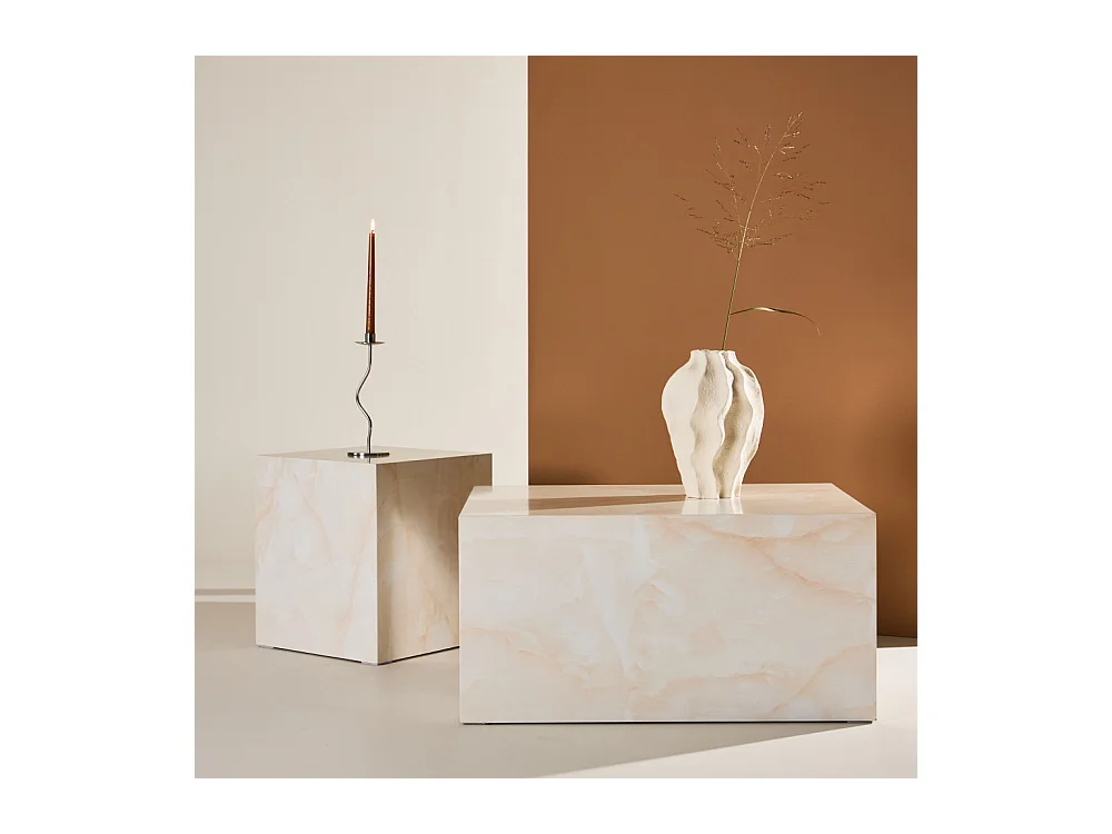 Table d'Appoint Design "York" 45cm Jaune Clair