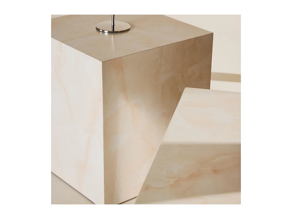 Table d'Appoint Design "York" 45cm Jaune Clair