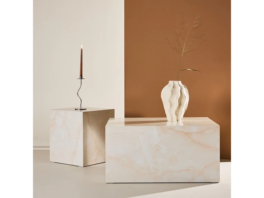 Table d'Appoint Design "York" 45cm Jaune Clair