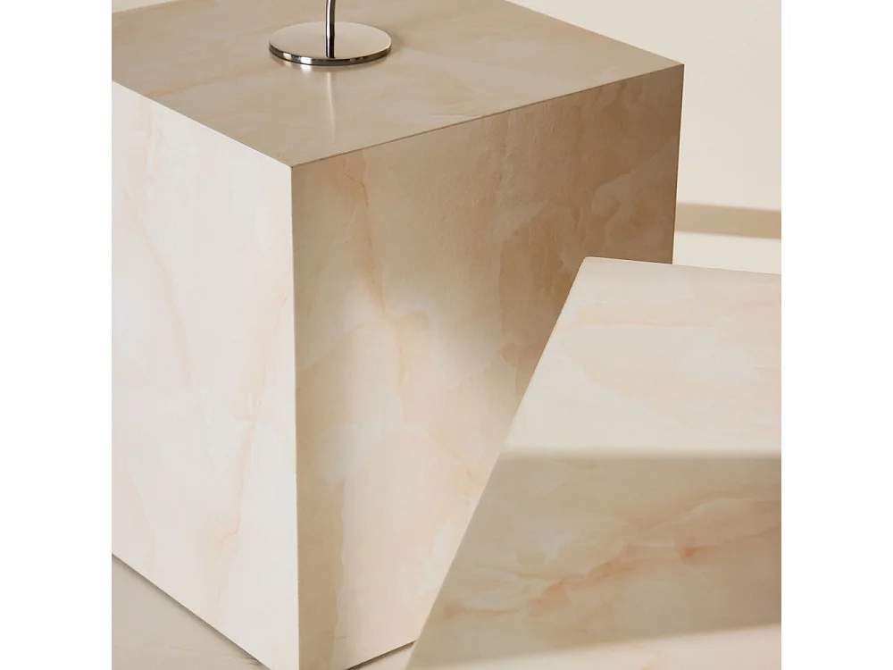 Table d'Appoint Design "York" 45cm Jaune Clair