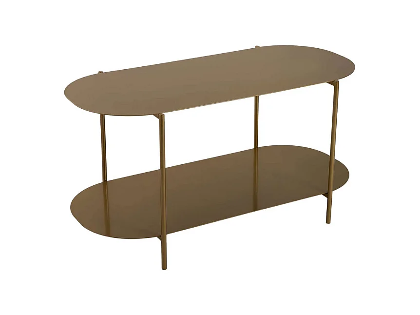 Rilo - Table basse ovale en métal 100x51cm - Laiton