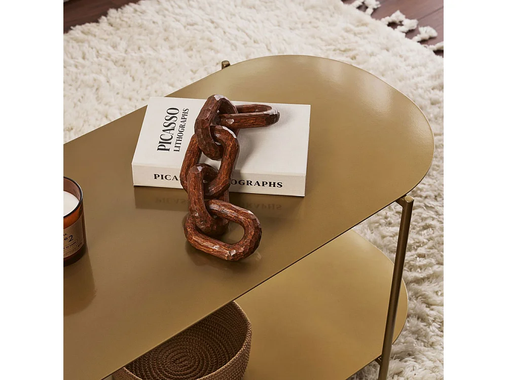 Rilo - Table basse ovale en métal 100x51cm - Laiton