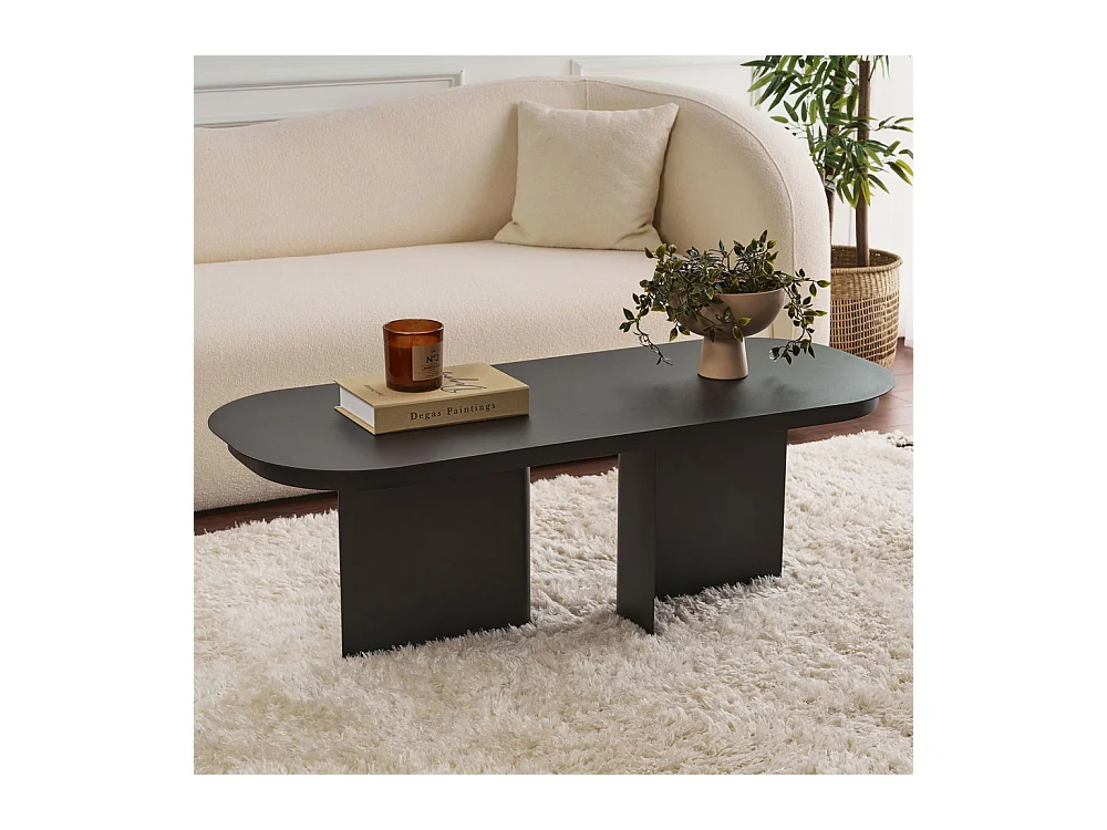 Toko - Table basse ovale en métal 120x44cm - Noir