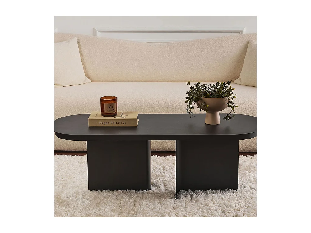Toko - Table basse ovale en métal 120x44cm - Noir