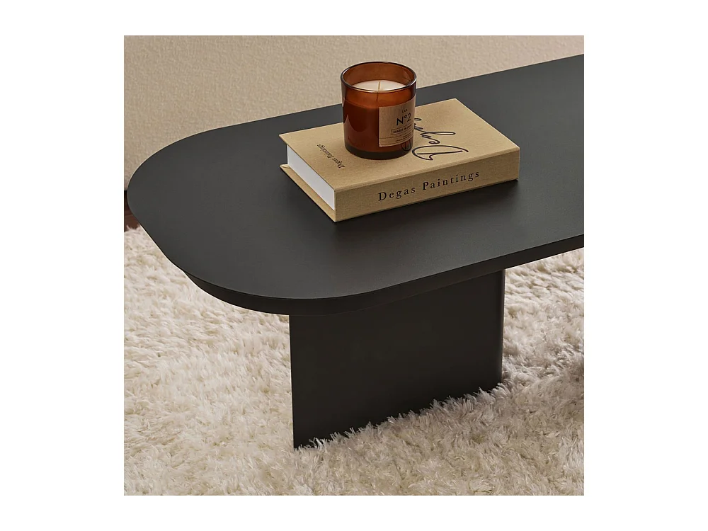 Toko - Table basse ovale en métal 120x44cm - Noir