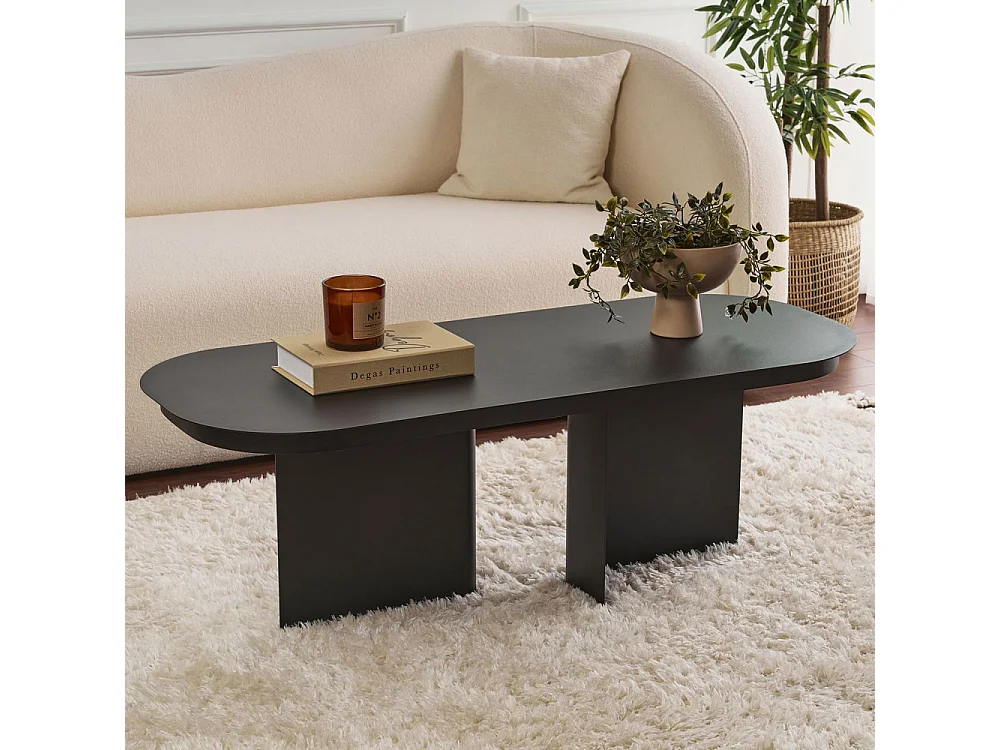 Toko - Table basse ovale en métal 120x44cm - Noir