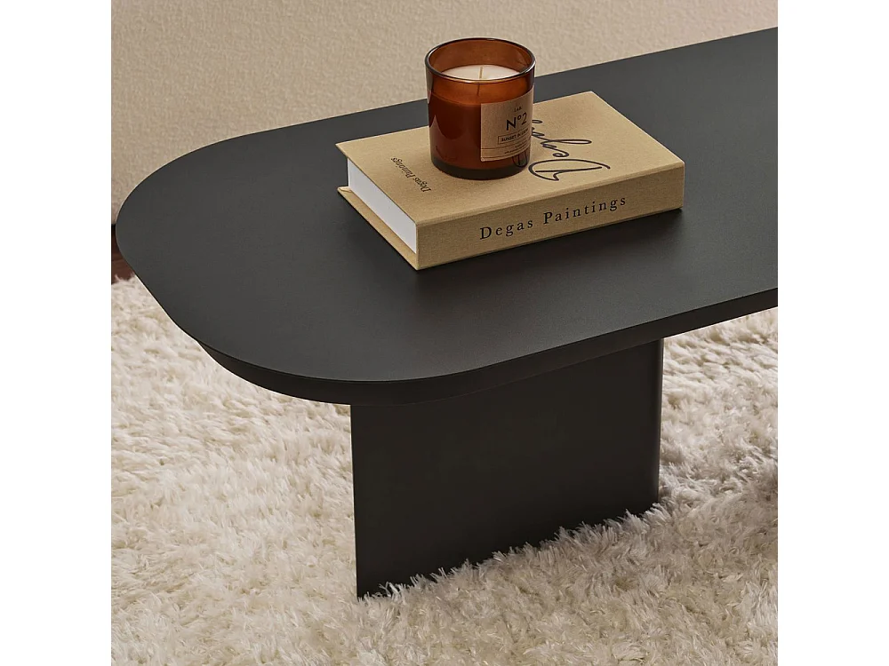 Toko - Table basse ovale en métal 120x44cm - Noir