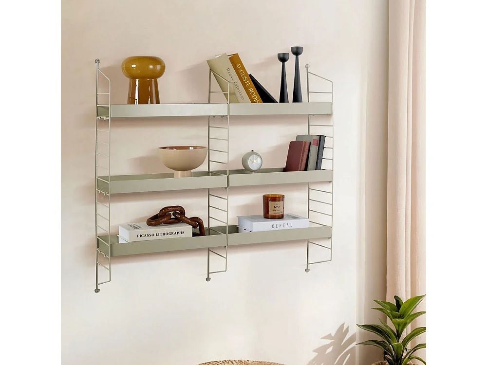 Oxa - Étagère murale en métal L98cm - Taupe