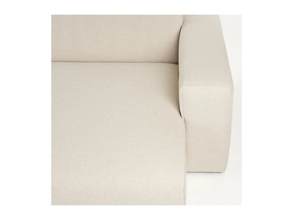 Milka - Canapé d'angle droit 4 places en tissu - Beige