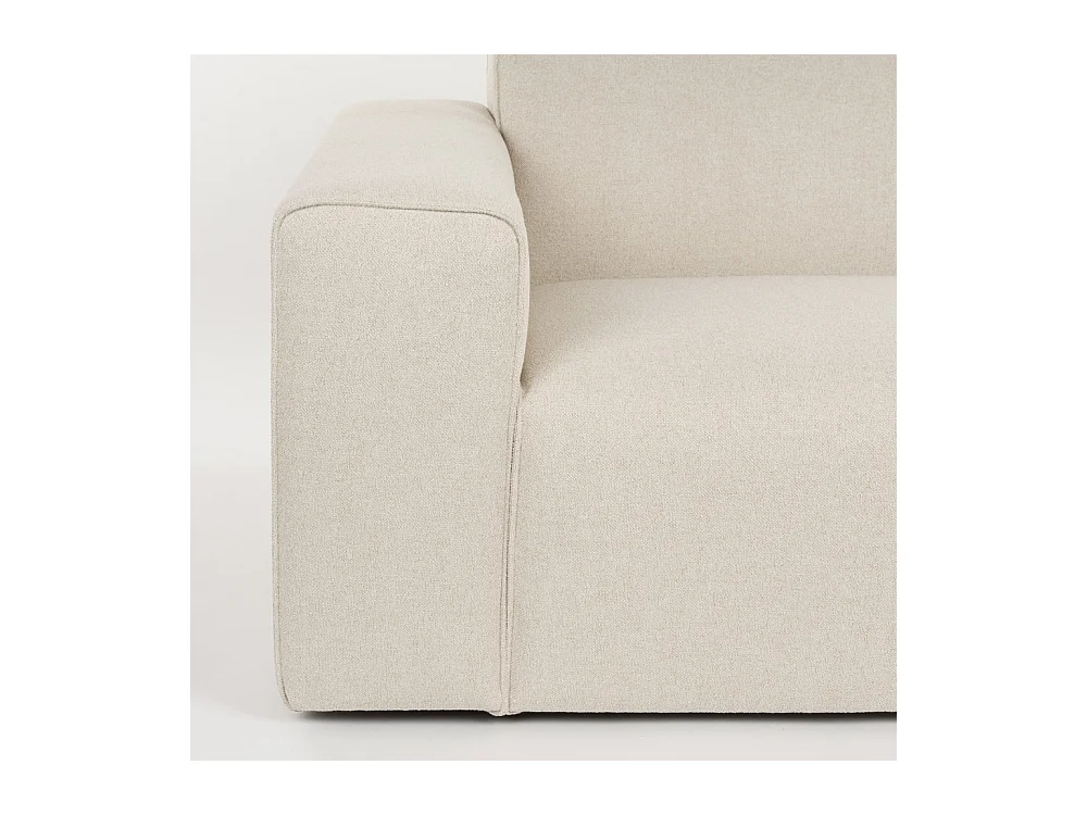 Milka - Canapé d'angle droit 4 places en tissu - Beige