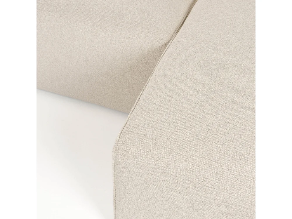 Milka - Canapé d'angle droit 4 places en tissu - Beige