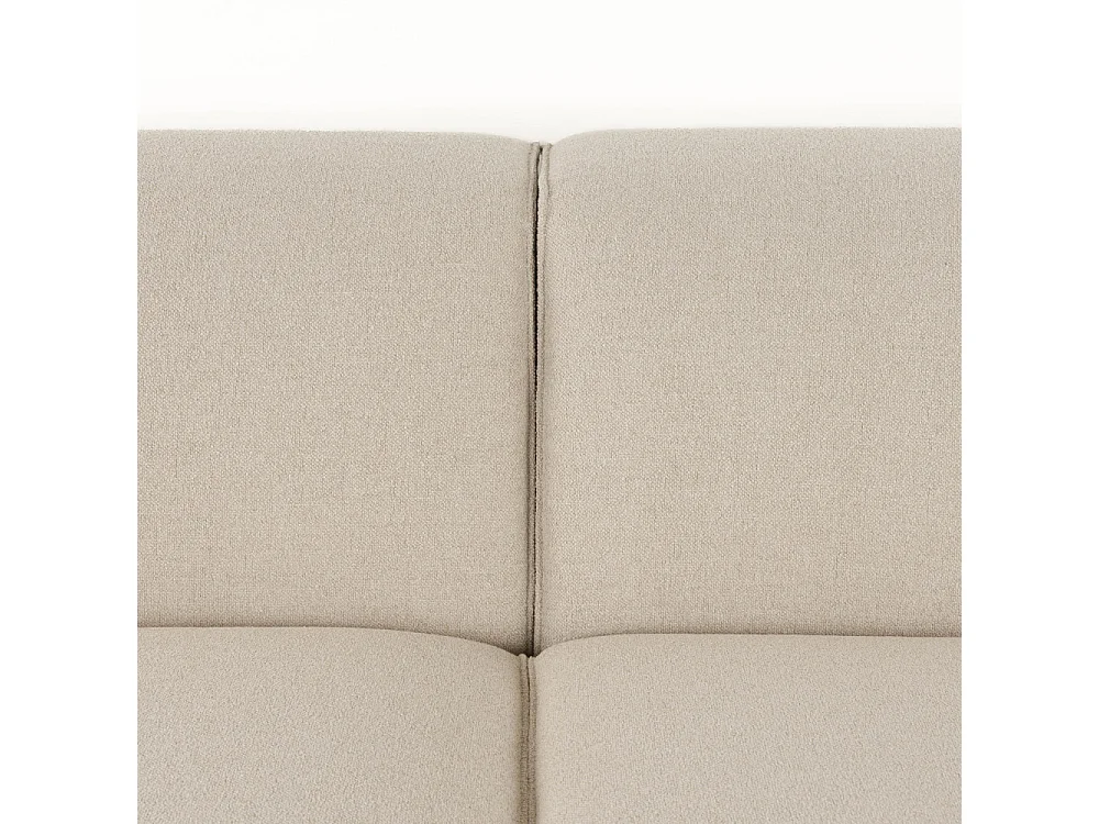 Milka - Canapé d'angle droit 4 places en tissu - Beige