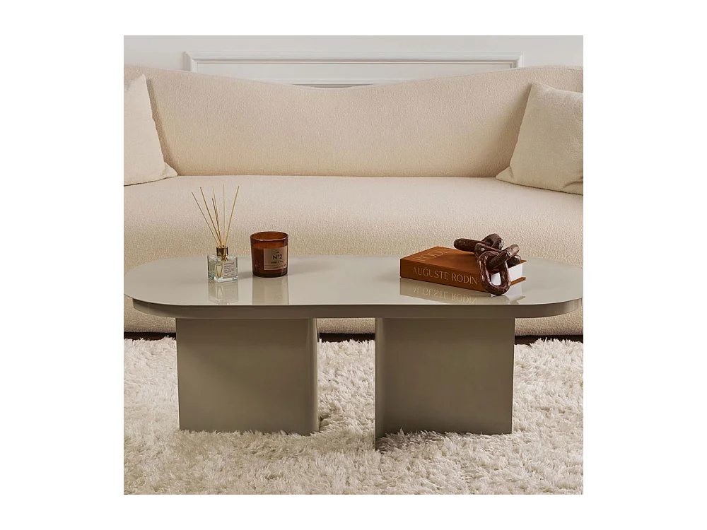 Toko - Table basse ovale en métal 120x44cm - Taupe