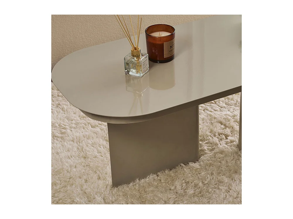 Toko - Table basse ovale en métal 120x44cm - Taupe
