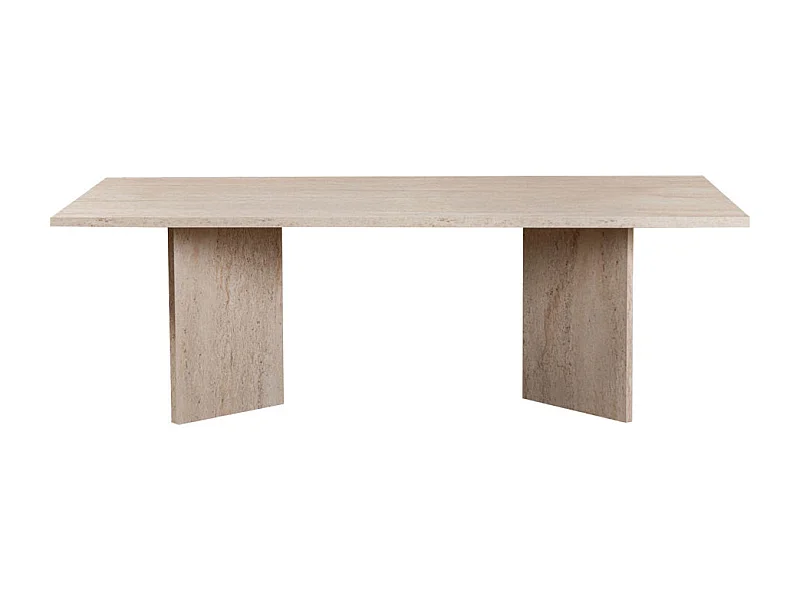 Sam - Table basse effet travertin 119x60cm - Beige