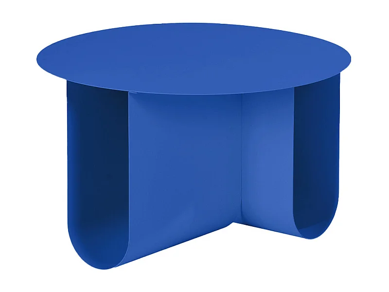 Blum - Table basse ronde en métal ø60cm - Bleu