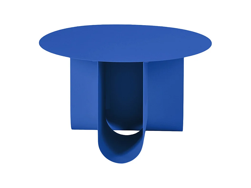 Blum - Table basse ronde en métal ø60cm - Bleu