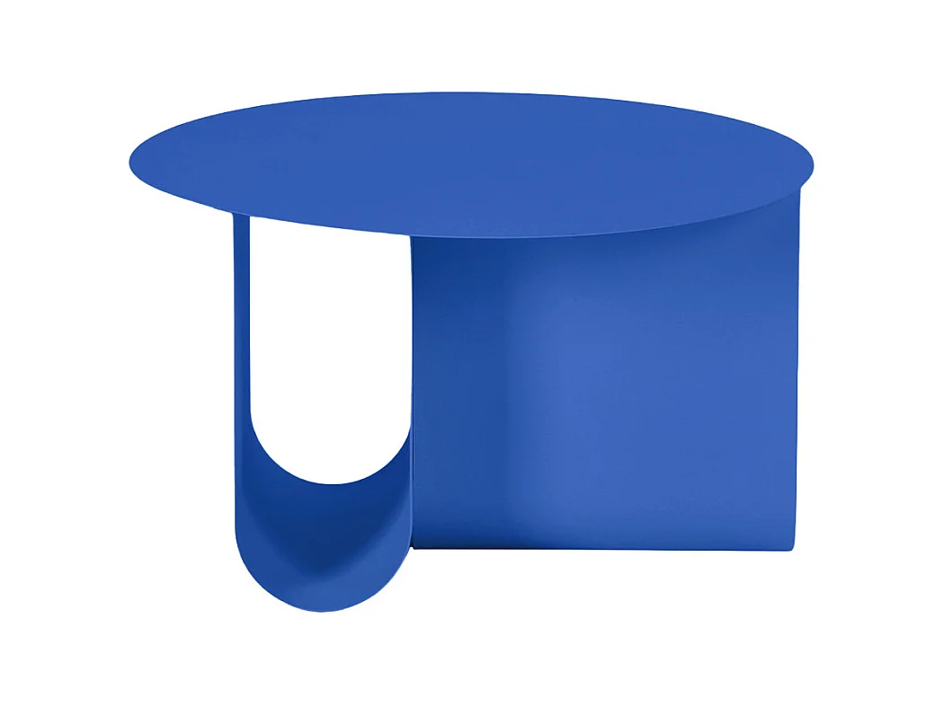 Blum - Table basse ronde en métal ø60cm - Bleu