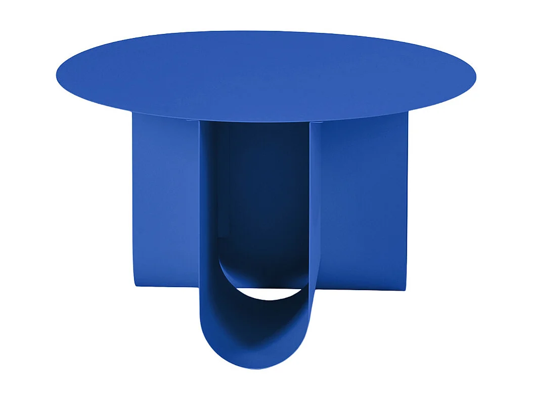 Blum - Table basse ronde en métal ø60cm - Bleu