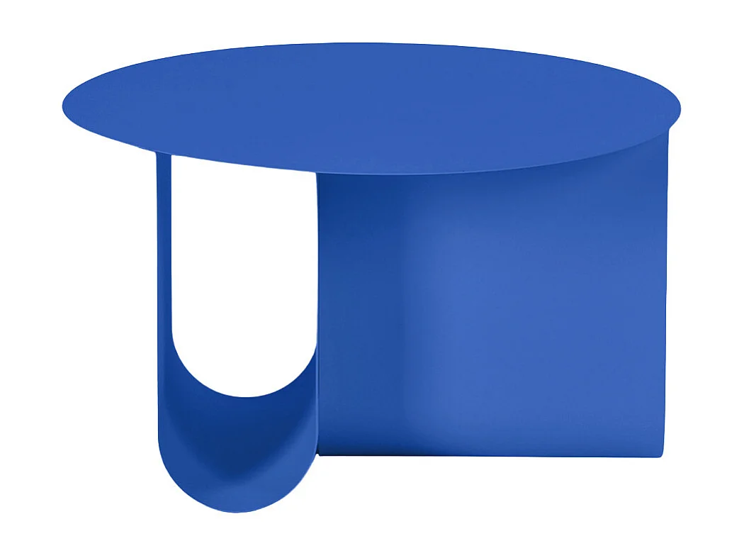 Blum - Table basse ronde en métal ø60cm - Bleu