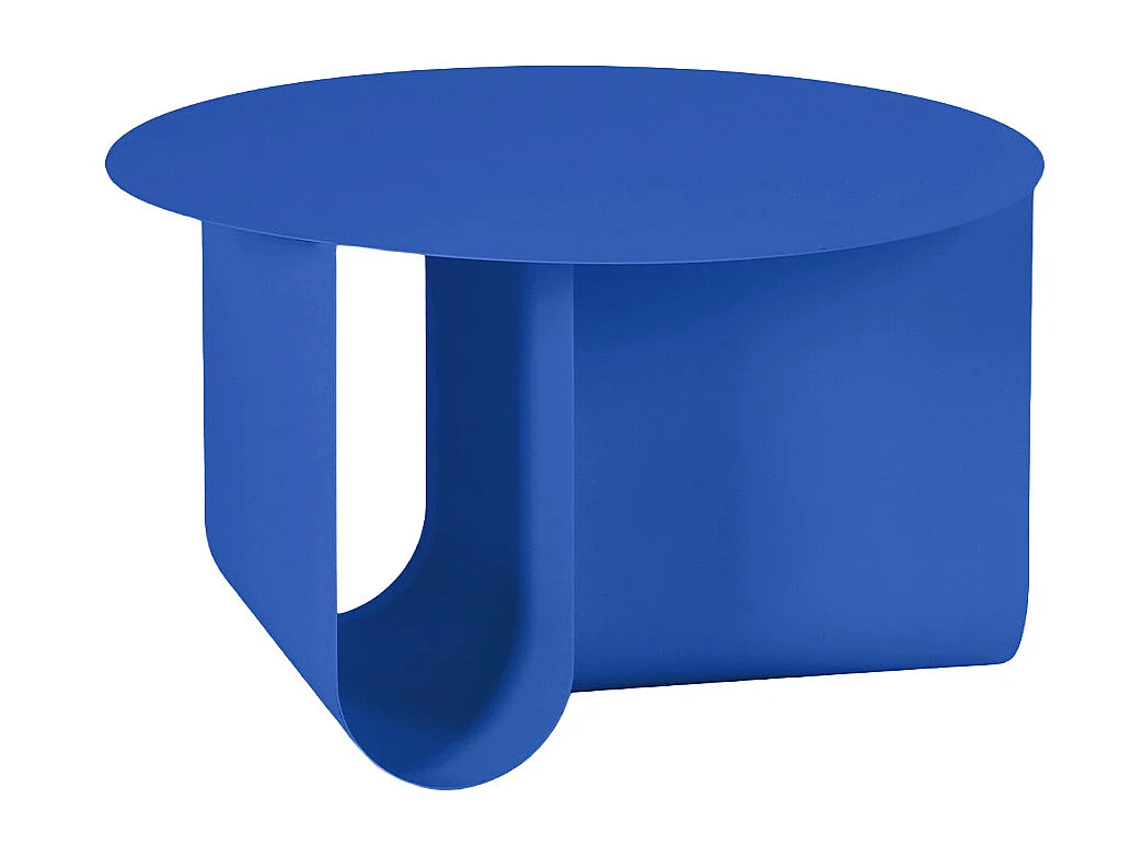 Blum - Table basse ronde en métal ø60cm - Bleu