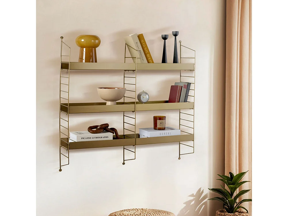 Oxa - Étagère murale en métal L98cm - Laiton