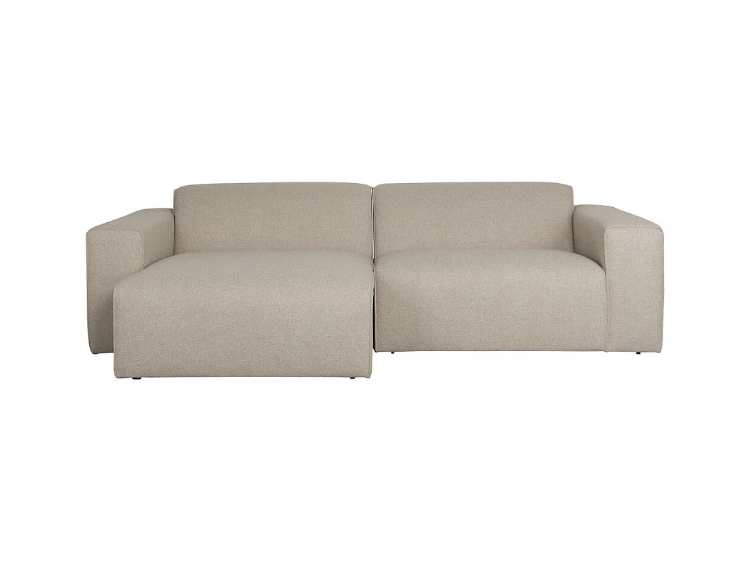 Milka - Canapé d'angle gauche 3 places en tissu - Taupe