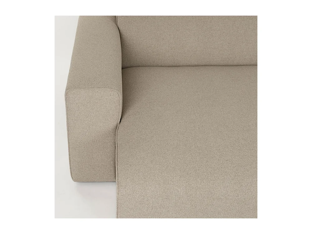 Milka - Canapé d'angle gauche 3 places en tissu - Taupe