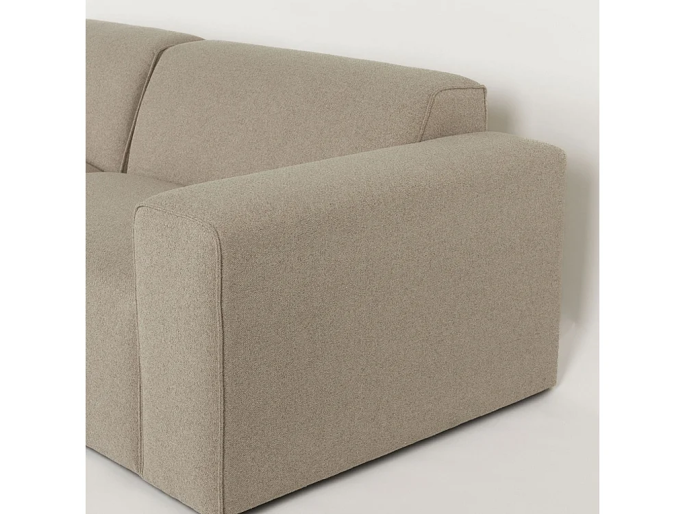 Milka - Canapé d'angle gauche 3 places en tissu - Taupe