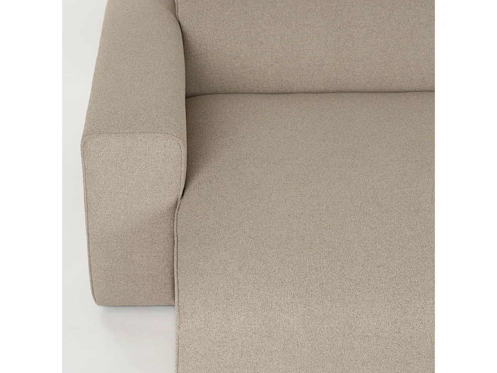 Milka - Canapé d'angle gauche 3 places en tissu - Taupe