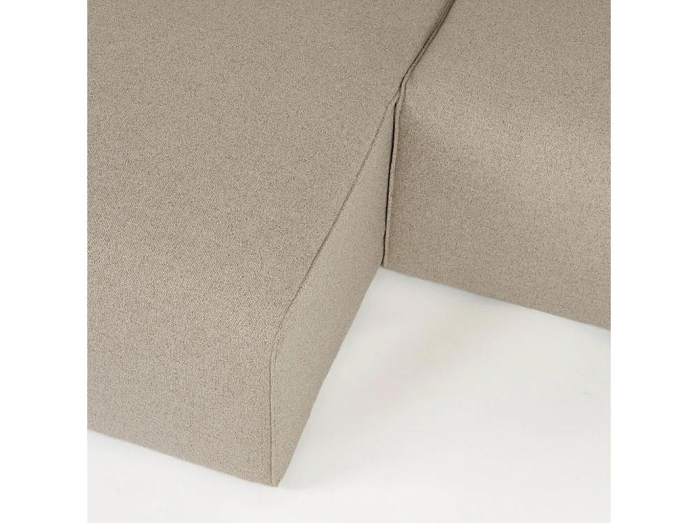 Milka - Canapé d'angle gauche 3 places en tissu - Taupe