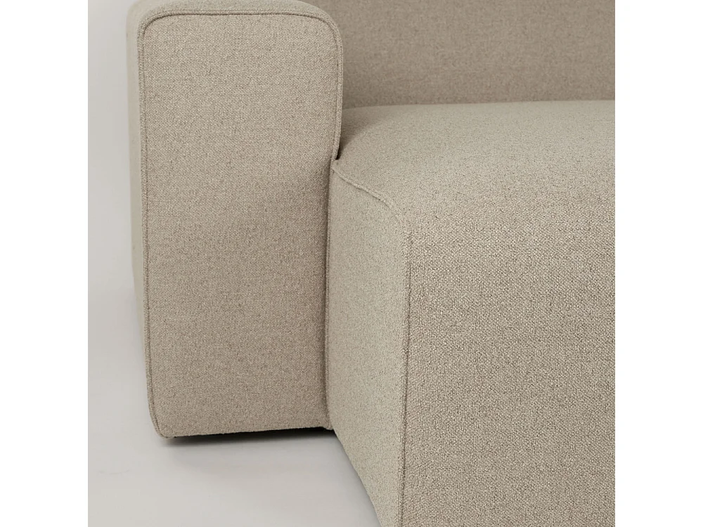 Milka - Canapé d'angle gauche 3 places en tissu - Taupe