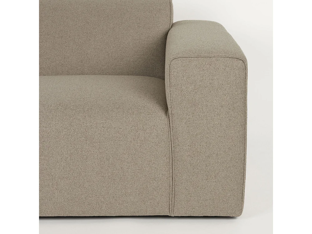 Milka - Canapé d'angle gauche 3 places en tissu - Taupe