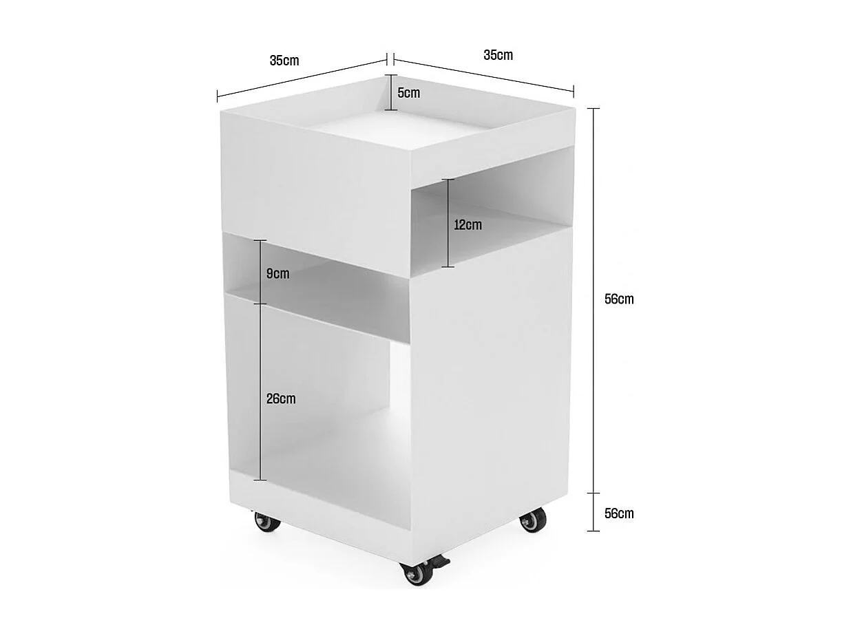 Plum - Caisson à roulettes en métal H62,5cm - Beige