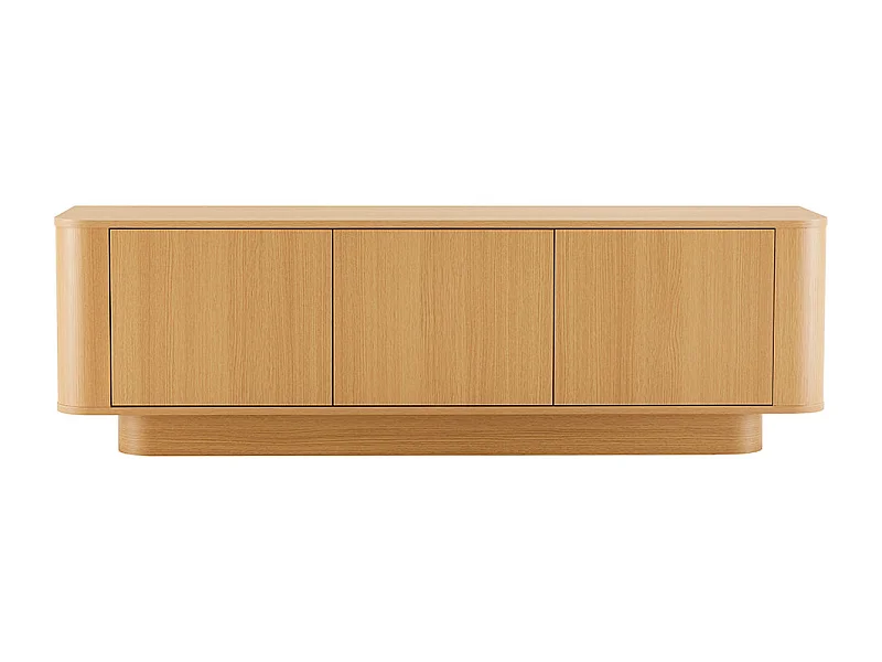Navan - Meuble tv 3 portes en bois L160cm - Bois clair
