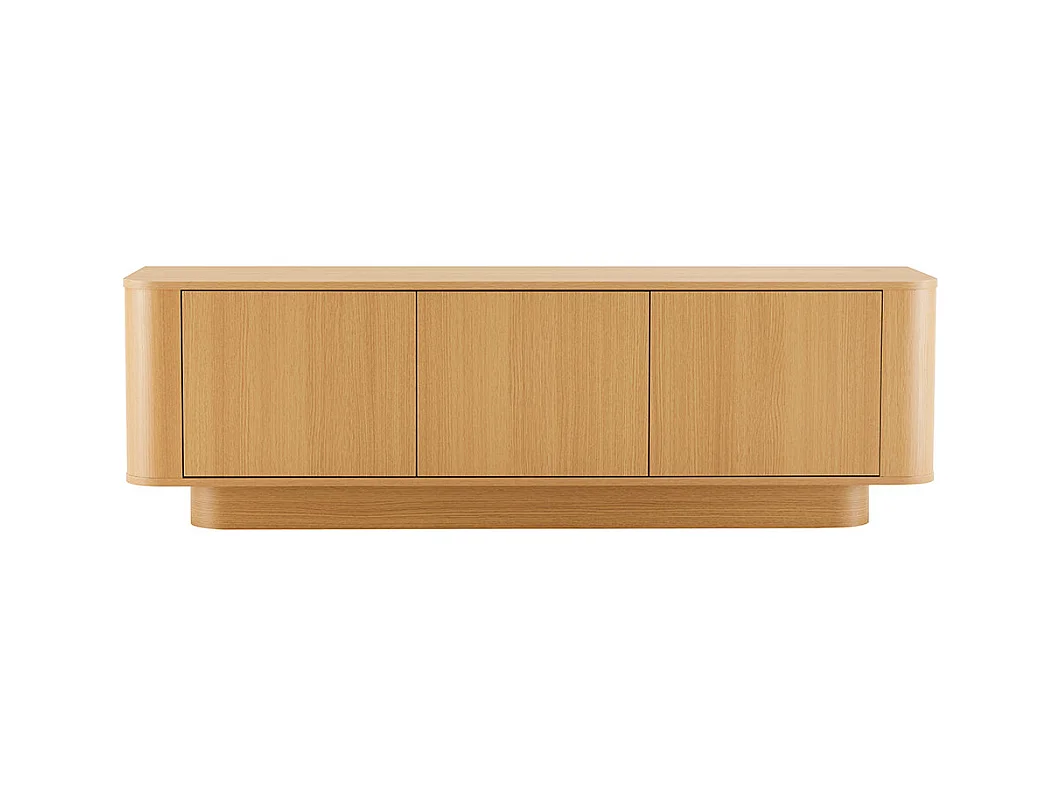 Navan - Meuble tv 3 portes en bois L160cm - Bois clair