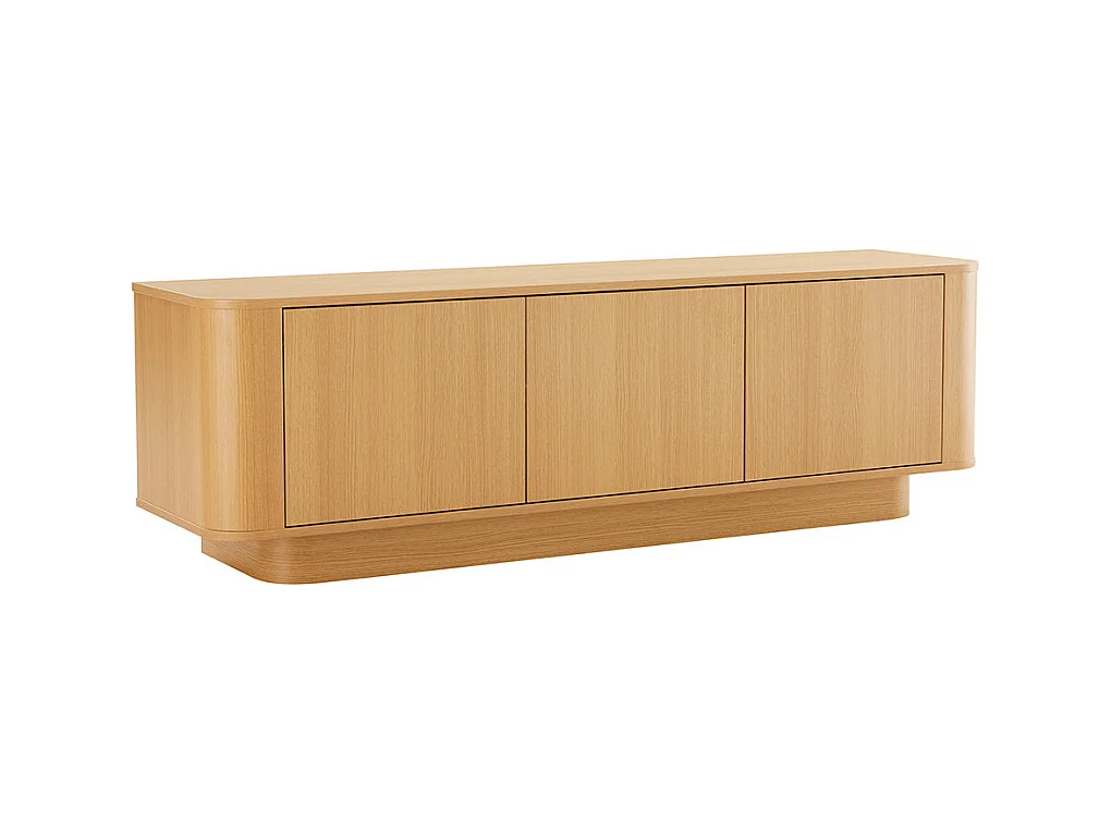 Navan - Meuble tv 3 portes en bois L160cm - Bois clair