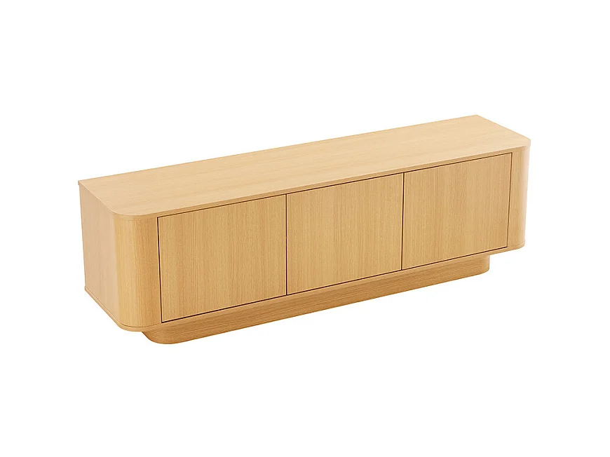 Navan - Meuble tv 3 portes en bois L160cm - Bois clair