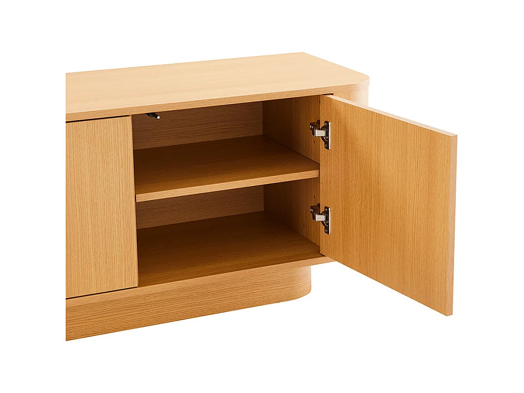 Navan - Meuble tv 3 portes en bois L160cm - Bois clair