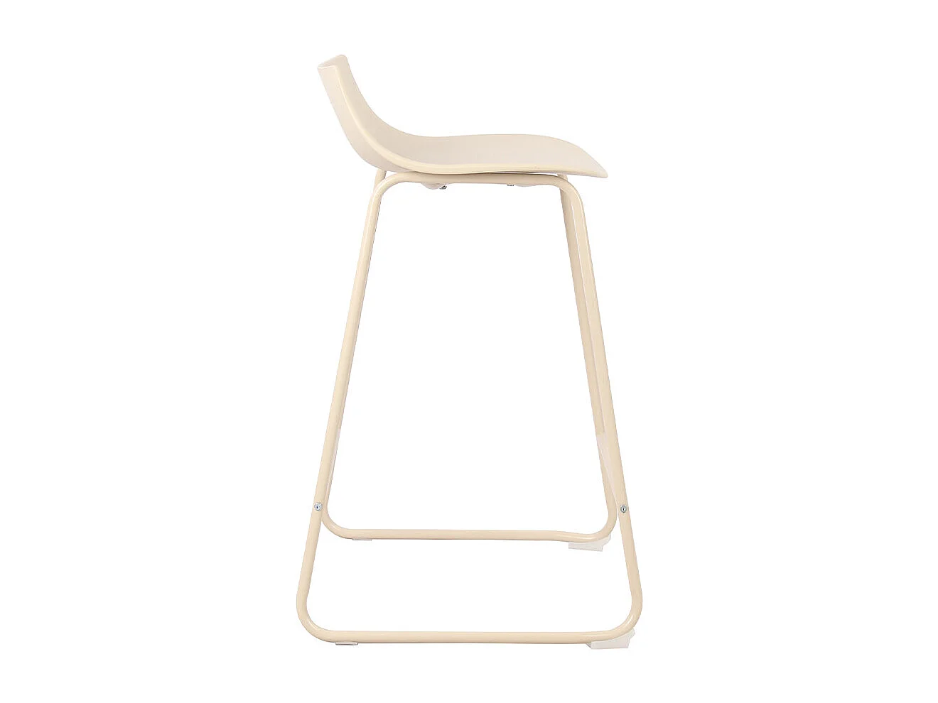 Lamer - Lot de 4 chaises de bar en plastique et métal H66cm - Beige