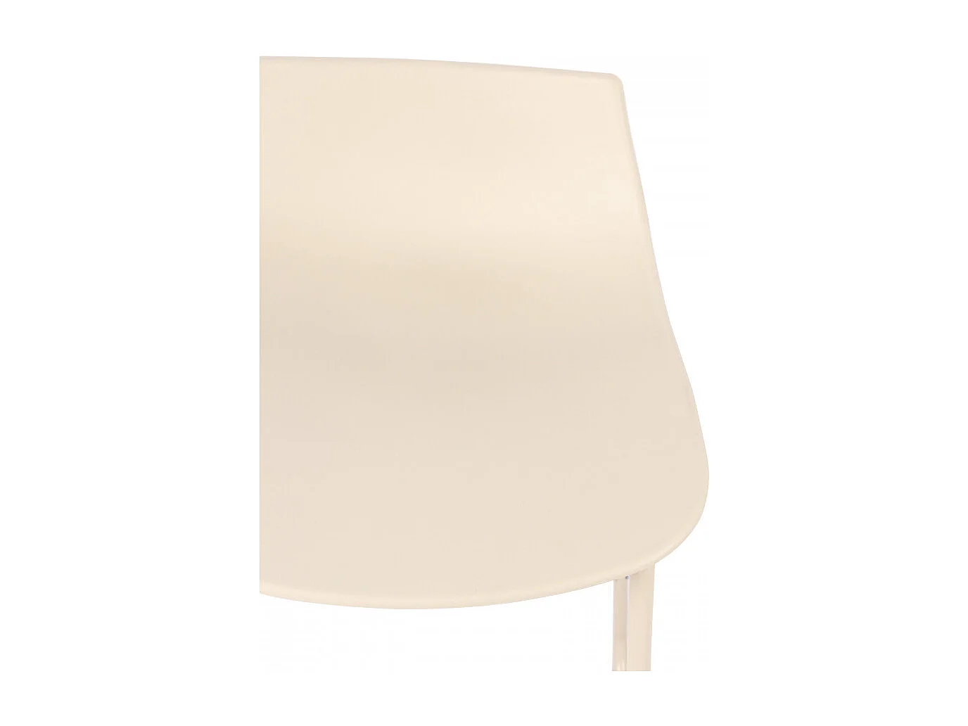 Lamer - Lot de 4 chaises de bar en plastique et métal H66cm - Beige