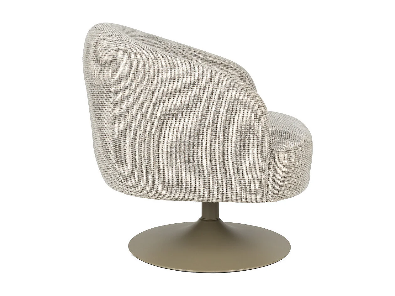 Renate - Fauteuil pivotant en tissu et métal - Taupe