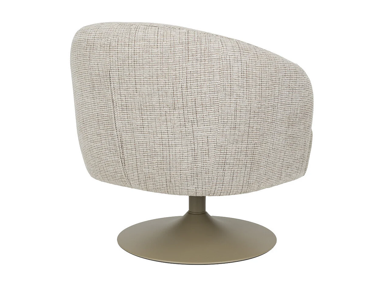 Renate - Fauteuil pivotant en tissu et métal - Taupe