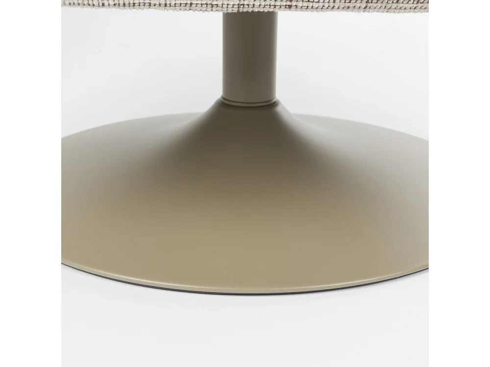 Renate - Fauteuil pivotant en tissu et métal - Taupe