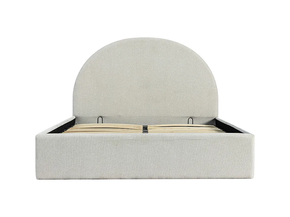 Backo - Lit coffre en tissu 140x190cm - Écru