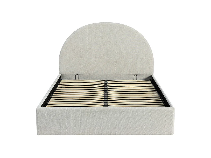 Backo - Lit coffre en tissu 140x190cm - Écru